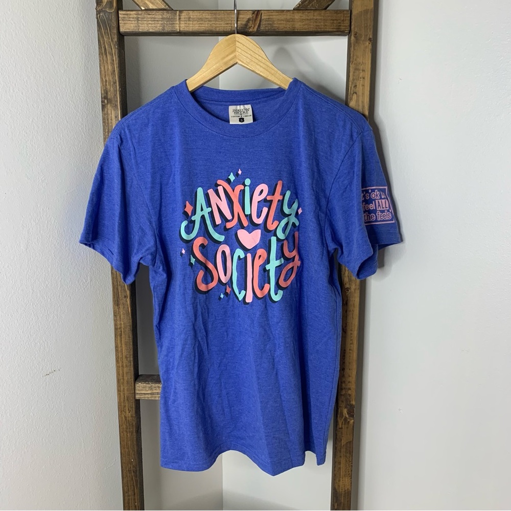 Jadelynn Brooke Vibrant Blue Anxiety Society Tee Size S